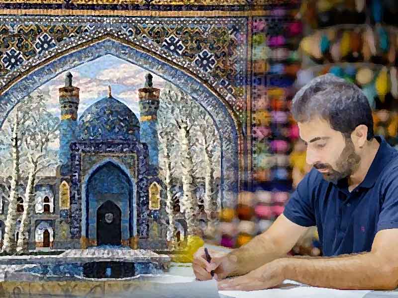 تابلو فرش مدرسه چهارباغ اصفهان در دومین جشنواره از افسانه تا اصالت